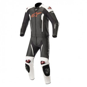 MISSILE LEATHER SUIT 2 PC -TECH AIR COMP Black/White/Red Fluo